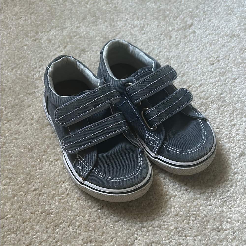 Kids Bluish Gray Velcro Sneakers